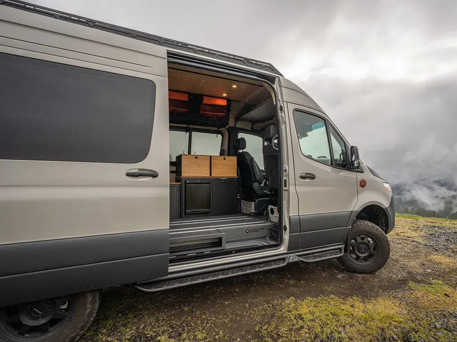 A camper van converted by Adventure Wagon